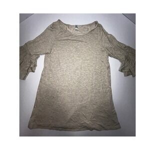 Womens R. Rouge Knit Top Bell Sleeve Scoop Neck Casual Blouse Medium